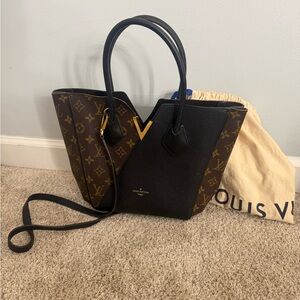 Louis Vuitton Monogram Canvas & Black Leather Kimono PM tote bag
